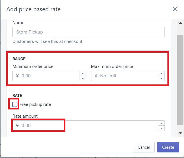 Add price based rate